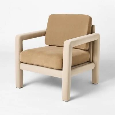Upholstered Sculptural Accent Chair Brown - Threshold™ des...