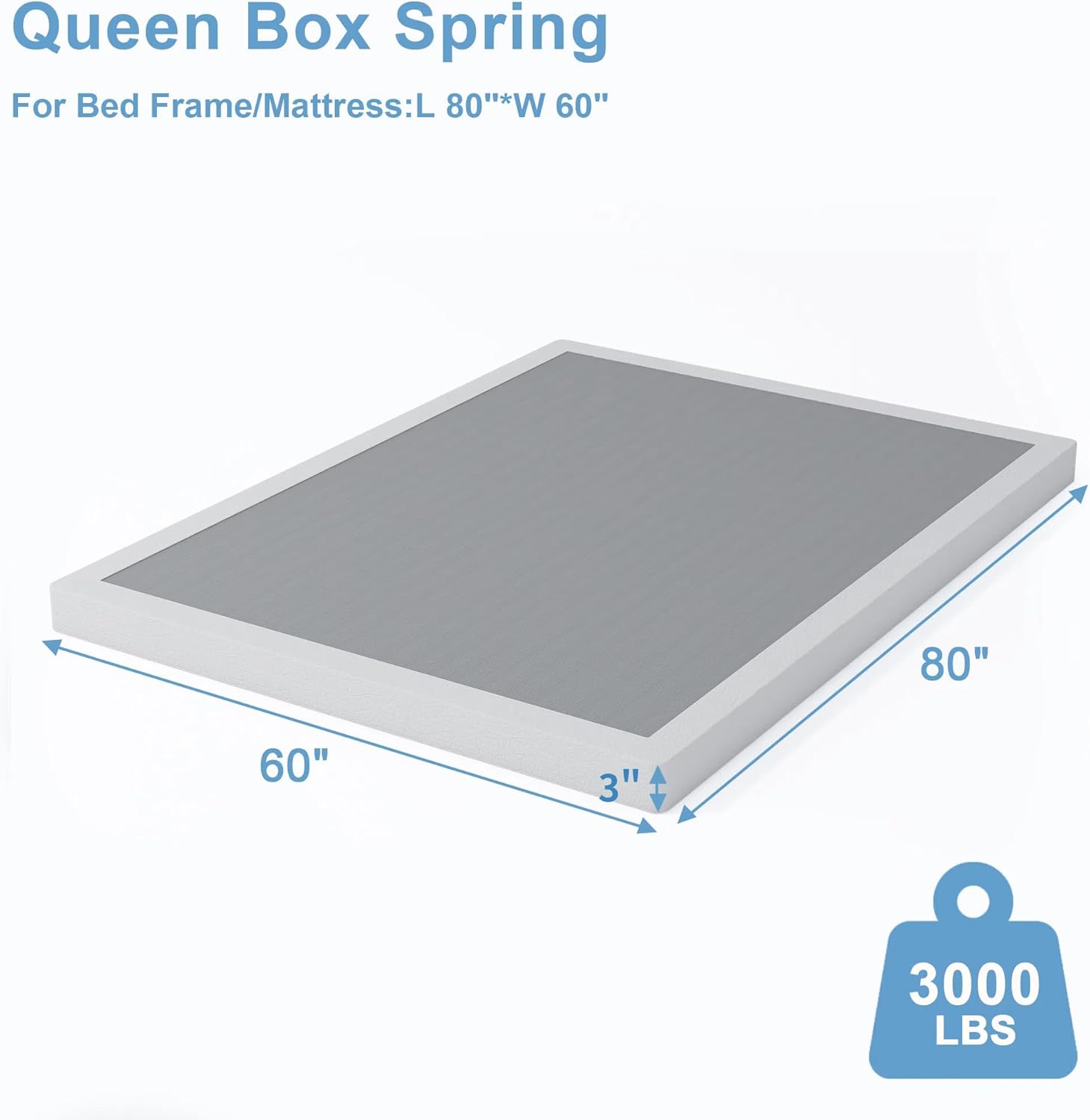 Queen Size Box Springs - 3 Inch Low Profile - Image 1